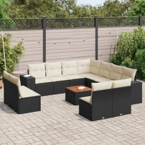 Garden Sofa Set Black, Cream White