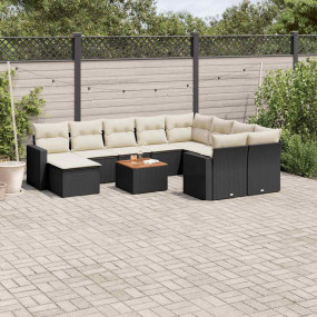 Garden Sofa Set Black and Cream