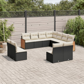 Garden Sofa Set Black, Cream White