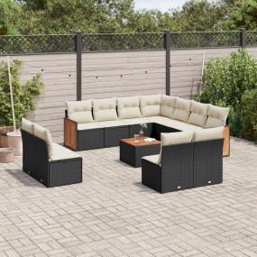 Garden Sofa Set Black
