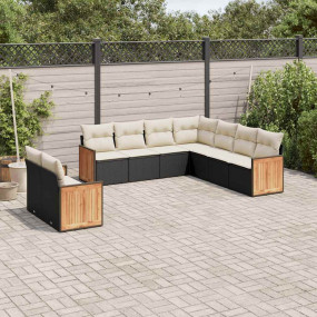 Garden Sofa Set Black PE rattan Large Modular Garden So...