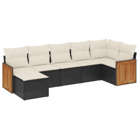 Garden Sofa Set Black, Cream White