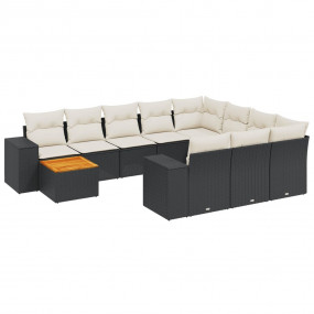 Garden Sofa Set Black, Cream white