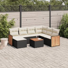 Garden Sofa Set Black, Cream White