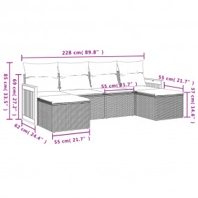Garden Sofa Set Black, Cream White