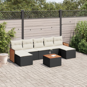 Garden Sofa Set Black, Cream White
