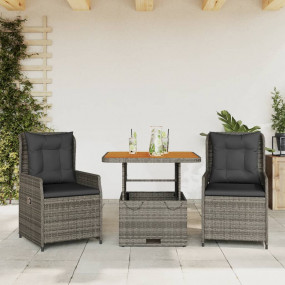 Bistro Set Grey, Brown, Dark grey