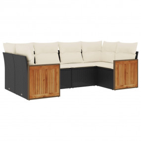 Garden Sofa Set Black, Cream White