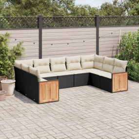 Garden Sofa Set Black, Cream White