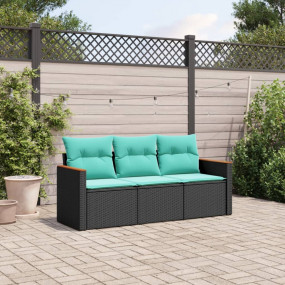 Garden Sofa Set Black