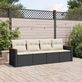 Garden Sofa Set Black PE rattan Large Modular Garden So...