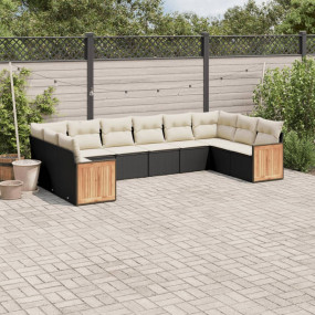 Outdoor Sofa Set Black, Cream White