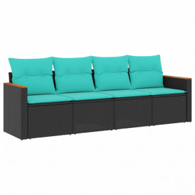 Garden Sofa Set Black, Blue