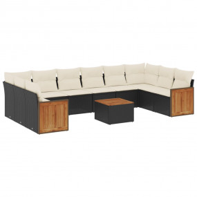 Garden Sofa Set Black, Cream white