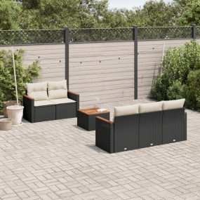 Garden Sofa Set Black, Cream White