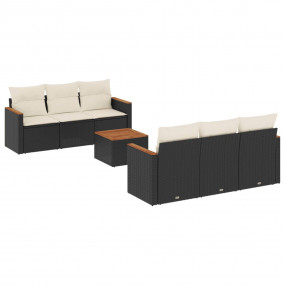 Garden Sofa Set Black PE Rattan Large Modular Garden So...