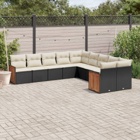 Garden Sofa Set Black, Cream White PE rattan Large Modu...