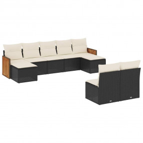 Garden Sofa Set Black Poly Rattan Modular Modular