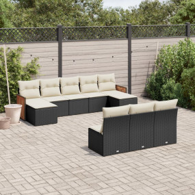 Garden Sofa Set Black, Cream White