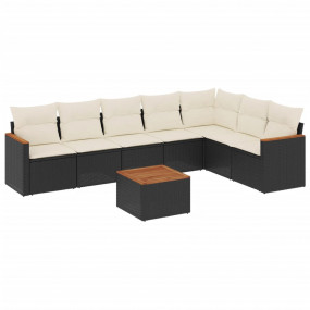 Garden Sofa Set Black, Cream White
