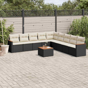 Garden Sofa Set Black, Cream White