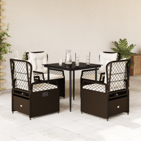 Patio Dining Set Set of 4 Brown
