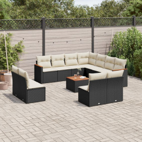 Garden Sofa Set Black
