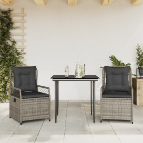 Garden Dining Set Grey, Black, Dark Grey