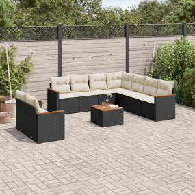 Garden Sofa Set Black PE rattan Large Modular Garden So...