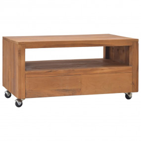 TV Cabinet Natural Teak Solid Teak Wood Medium TV Cabin...