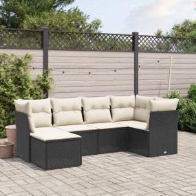 Garden Sofa Set Black PE rattan Medium Modular Garden S...