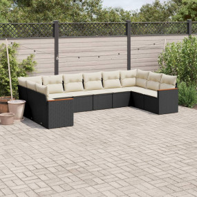 Garden Sofa Set Black, Cream White
