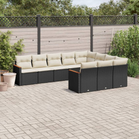 Garden Sofa Set Black, Cream White