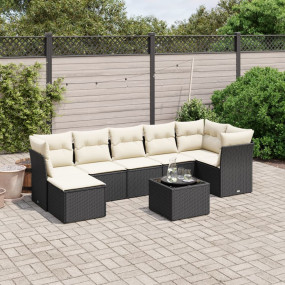 Garden Sofa Set Black Poly Rattan Large Modular Garden ...