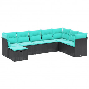 Garden Sofa Set Black Poly Rattan Large Modular Garden ...