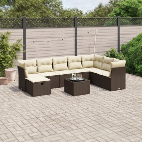 Garden Sofa Set Brown PE Rattan Large Modular Garden So...