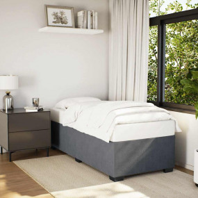 Bed Frame Dark Gray Velvet (100% polyester), plywood, e...