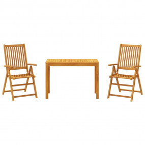 Garden Dining Set Natural Brown Solid Acacia wood Mediu...