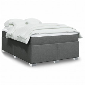 Box Spring Bed Dark grey and white