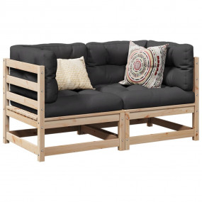 Patio Sofa Set Anthracite Solid Pine Wood 2 Piece Set M...