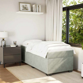 Box Spring Bed Light gray, white