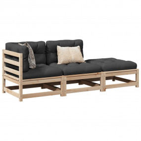 Patio Sofa Set Anthracite, wood