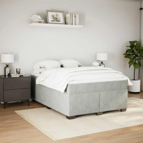 Box Spring Bed Light grey