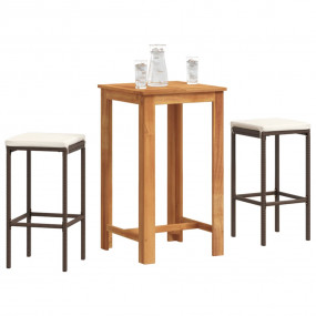 Garden Bar Set Brown, Cream White
