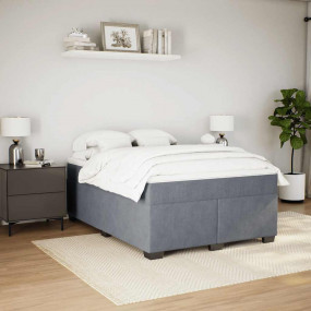 Box Spring Bed Light gray
