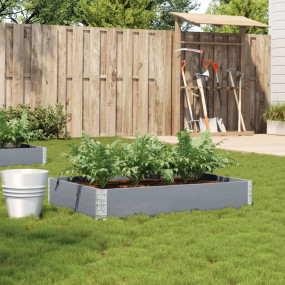 Garden Planter Grey Solid pine wood Medium Foldable