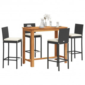 Garden Bar Set Black and Cream White