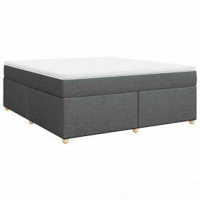 Box Spring Bed Dark gray, white