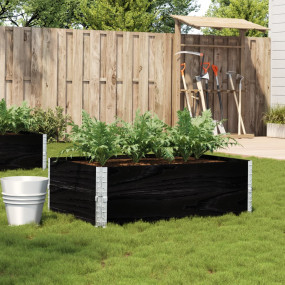 Garden Planter Black Solid pine wood Medium Foldable