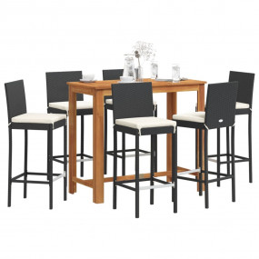 Garden Bar Set Black PE rattan Removable Covers Garden ...